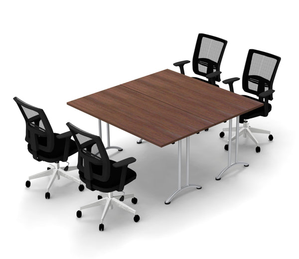 4 Person Tables Conference Meeting Seminar Training Tables & Chairs Set Includes Tables and Chairs Commercial Adjustable Manager Chairs (Chair Color Black/Table Color Java) Model 9052 6 Piece Set