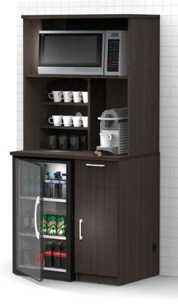 BREAKtime Kitchen Buffet Sideboard Coffee Break Lunch Staff Room Kitchenette Color Espresso – Factory Assembled, Complete Set Modular Furniture Items ONLY - Model 9010 2 pc 36 inch Width