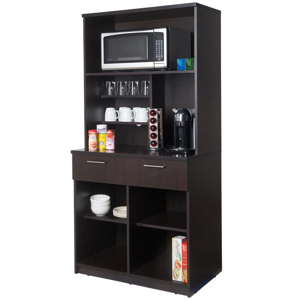 Kitchen Buffet Sideboard Coffee Break Lunch Staff Room Kitchenette Color Espresso – Factory Assembled, Complete Set Modular Furniture Items ONLY - Model 9007 2 pc 36 inch Width