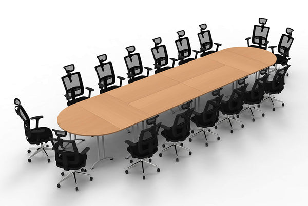 16 Person Tables Conference Meeting Seminar Training Tables & Chairs Set Includes Tables and Chairs Commercial Adjustable Manager Chairs (Chair Color Black/Table Color Beech) Model 9071 24 Piece Set