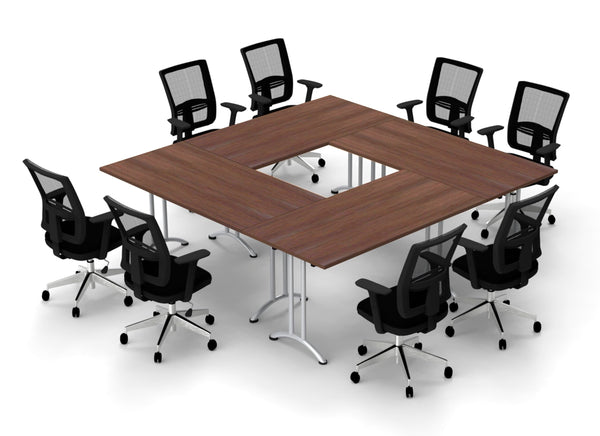 8 Person Tables Conference Meeting Seminar Training Tables & Chairs Set Includes Tables and Chairs Commercial Adjustable Manager Chairs (Chair Color Black/Table Color Java) Model 9058 12 Piece Set