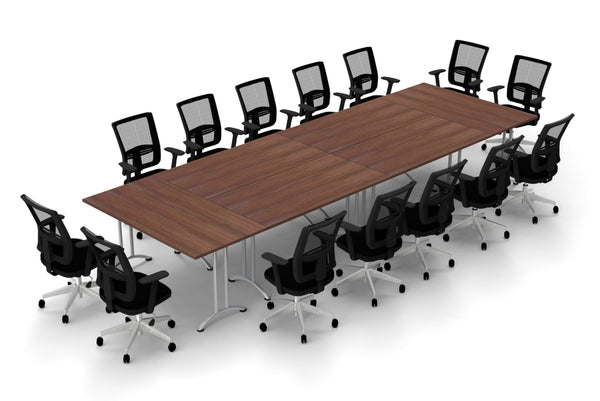 14 Person Tables Conference Meeting Seminar Training Tables & Chairs Set Includes Tables and Chairs Commercial Adjustable Manager Chairs (Chair Color Black/Table Color Java) Model 9068 20 Piece Set