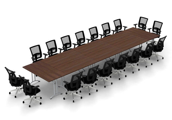 18 Person Tables Conference Meeting Seminar Training Tables & Chairs Set Includes Tables and Chairs Commercial Adjustable Manager Chairs (Chair Color Black/Table Color Java) Model 9074 26 Piece Set