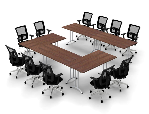 11 Person Tables Conference Meeting Seminar Training Tables & Chairs Set Includes Tables and Chairs Commercial Adjustable Manager Chairs (Chair Color Black/Table Color Java) Model 9064 16 Piece Set