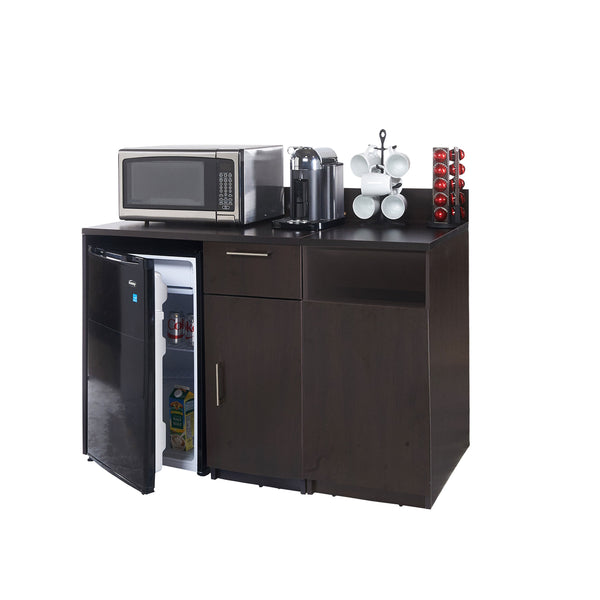 BREAKtime Kitchen Buffet Sideboard Coffee Break Lunch Staff Room Kitchenette Color Espresso – Factory Assembled, Complete Set Modular Furniture Items ONLY - Model 9016 2 pc 54 inch Width