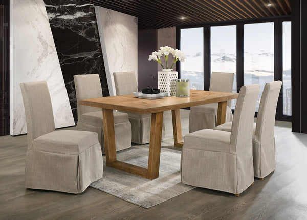 Dining Room Kitchen Table Chairs Set Model 9005 7pc Color Driftwood Complete Set 1 Table with 6 Chairs