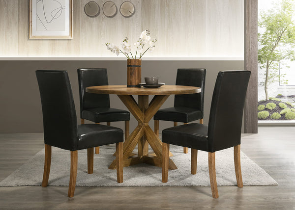 Dining Room Kitchen Table Chairs Set Model 9003 5pc Color Driftwood Complete Set 1 Table with 4 Chairs